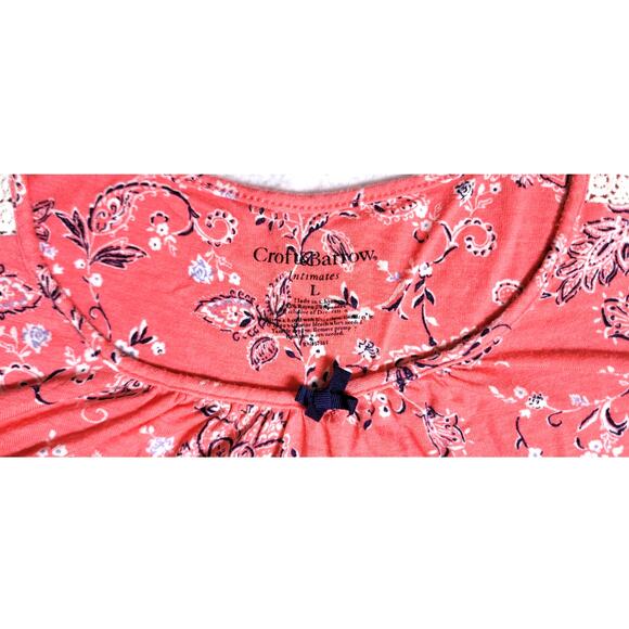 Croft Barrow Womens Sleep Set L Sleeveless Top Pajama Shorts Lounge Floral Fairy - Picture 8 of 12